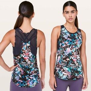 Lululemon Sculpt Tank II Color Crush Multi Black Mesh Activewear Breathable Sz 4